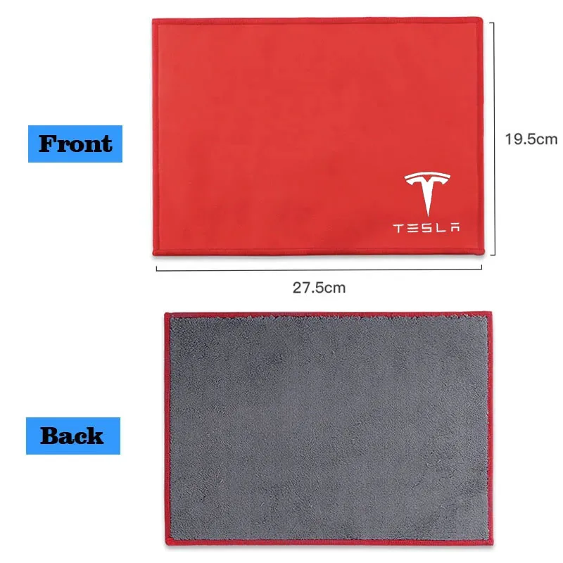 Car Beauty Care Cleaning Towel Coral Fleece For Tesla Model 3 Y S X 2024 2023 2022 2021 2020 2019 2018 Car Accessories