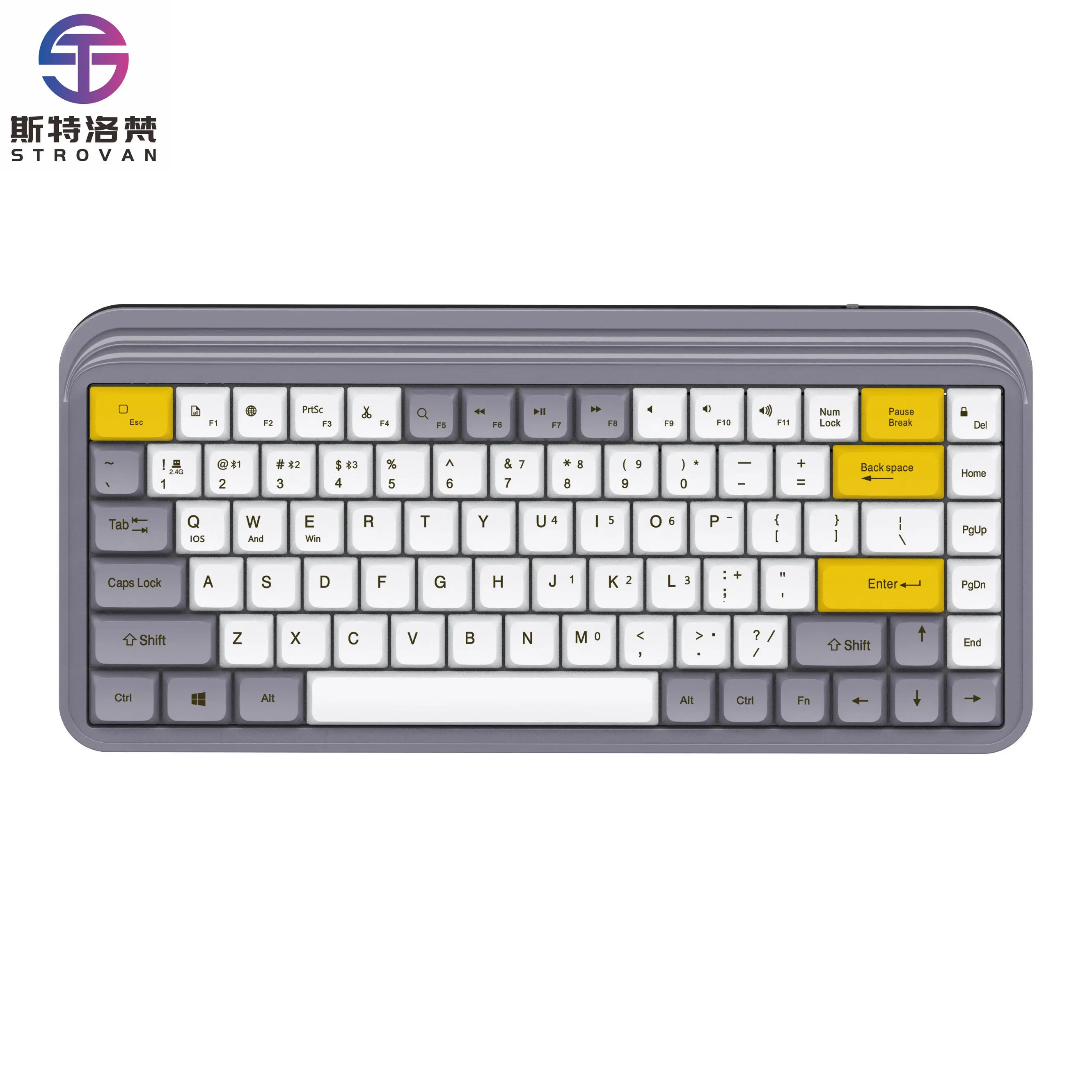 New 83 Keys Dual Mode 2.4G BT Keyboard Portable Compact USB Interface Wireless Keyboard for Desktop Tablet PC Phone