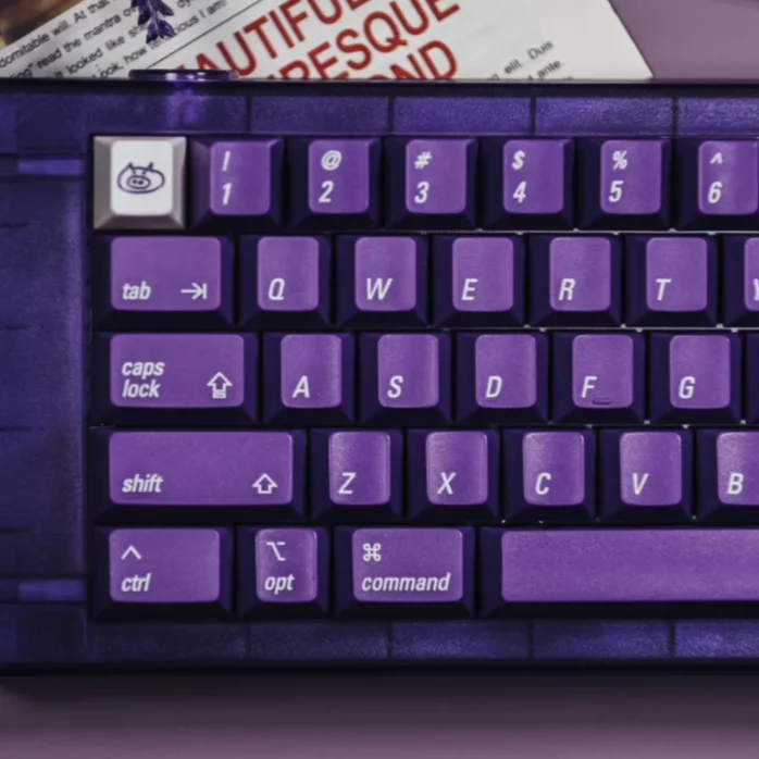 LeleLab Paris Purple Keycap Set 130-Key Cherry Profile Elegant Purple Frosted Keycaps for Mechanical Keyboard Gaming Office Gift