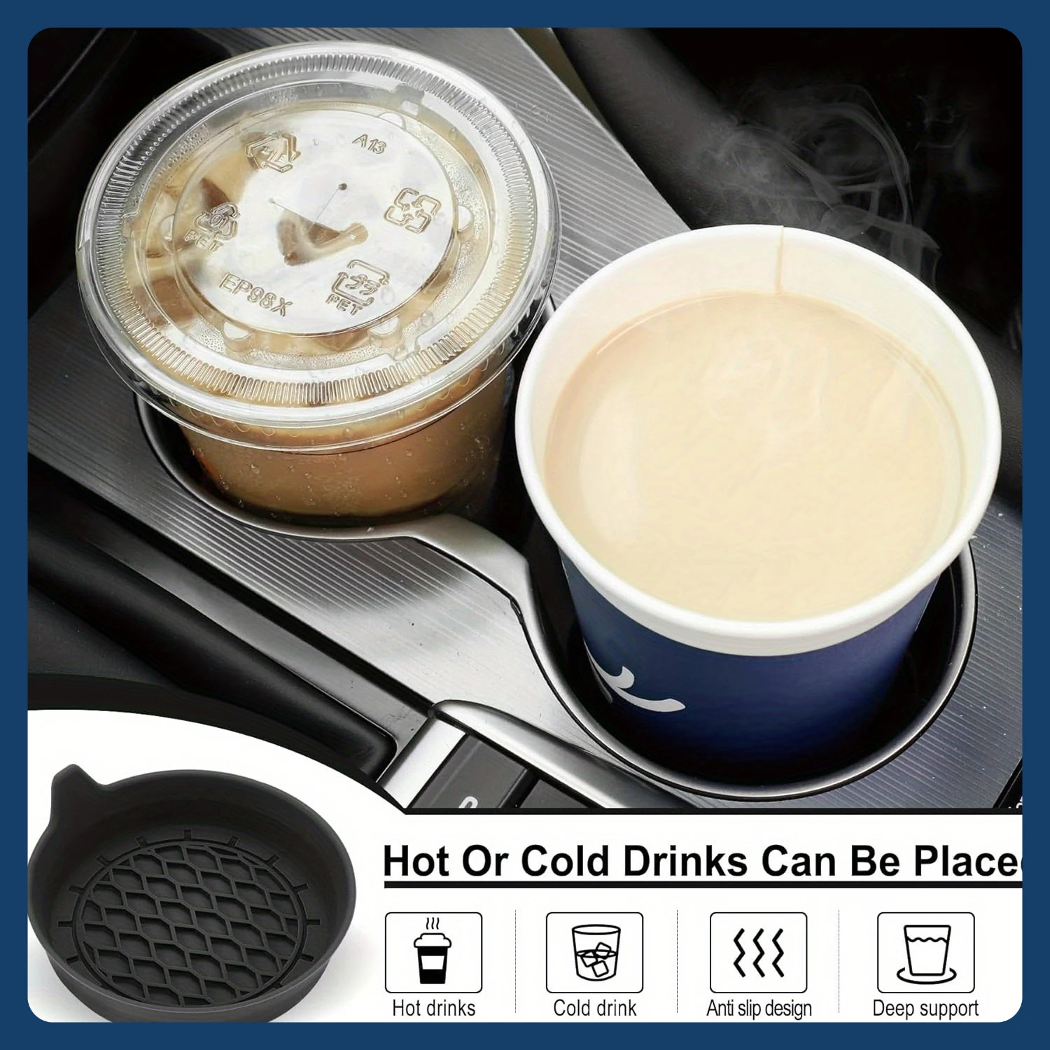 

Силиконовый автомобильный коврик для чашки, держатель для чашки, автомобильный коврик для чашки с водой, круглый противоскользящий креативный автомобильный коврик для чашки, автомобильный коврик, силиконовая подставка для чашки