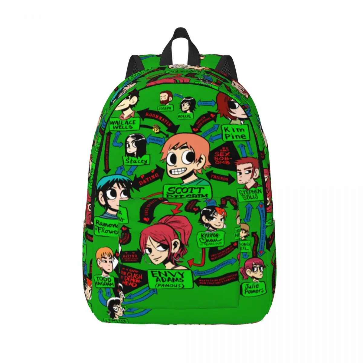 Scott Pilgrim VS The World Relationships Backpack Elementary High College School Student Bookbag Teens Daypack Hiking