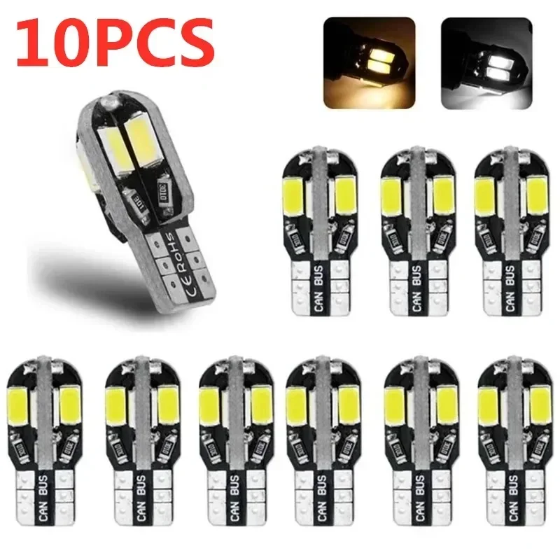 led Car Interior Bulb Canbus Error Free T10 White 5730 8SMD LED 12V Car Side Wedge Light White Lamp Auto Bulb Car Style 10PCS