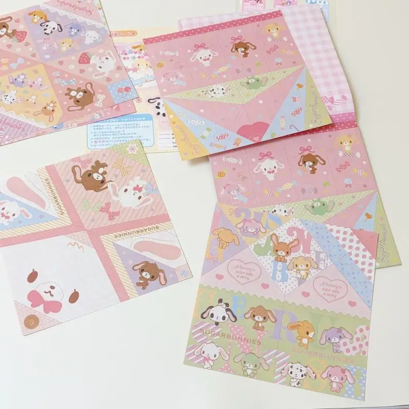 Page110 Kawaii Sugarbunnies Square Origami Book New Japanese Anime Cartoon Colorful Rabbit Printed Notebook Friend's HolidayGift