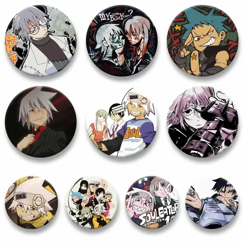 Anime Peripheral Soul Evans Death The Kid Maka Albarn Lapel Pins Bag Shoes Jacket Decoration Badge Ornaments Jewelry Brooch Gift