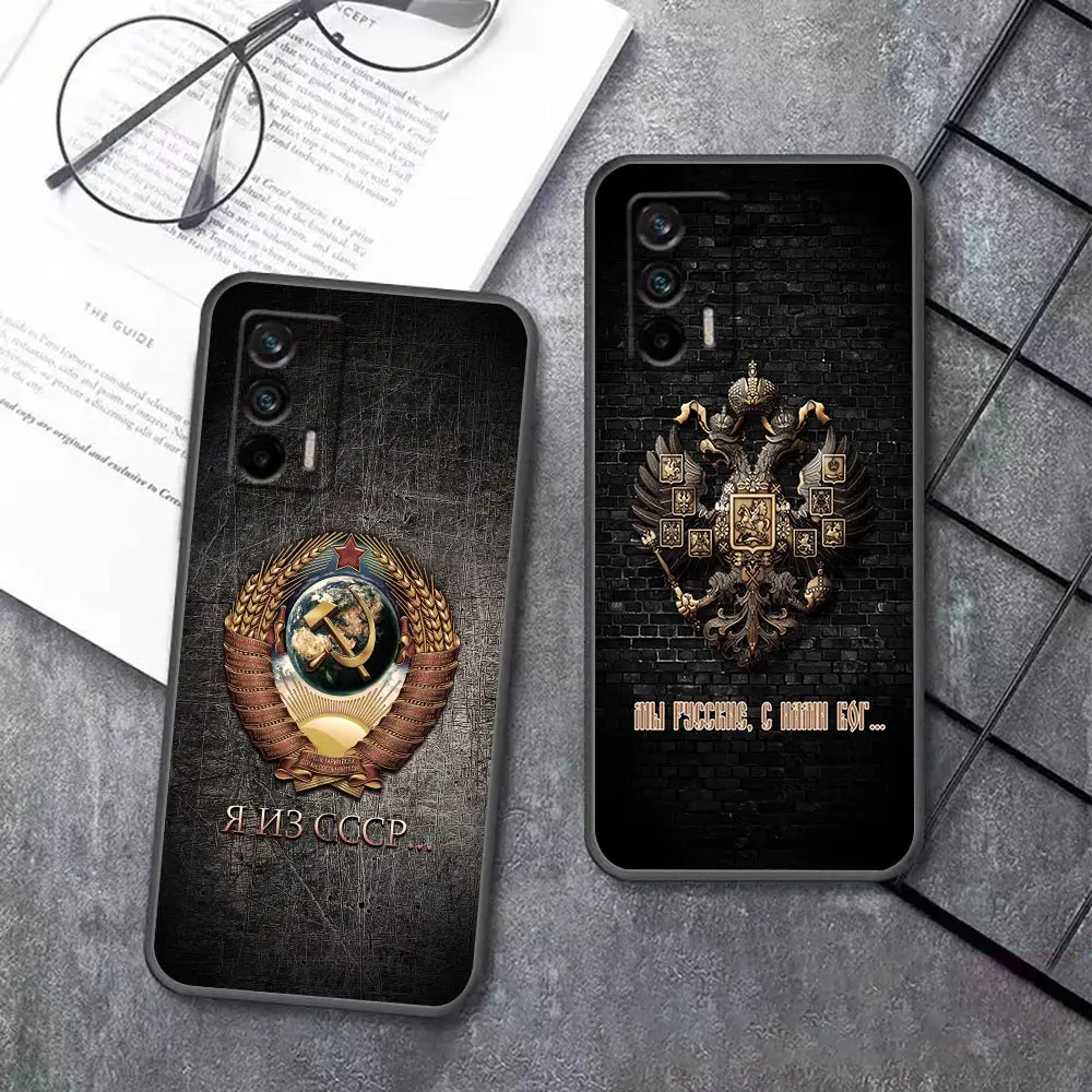 Emblem Of Russia CCCP Phone Funda Coque Case For OPPO Realme X50 XT X 11 10 9 9I 8 8I 7 6 5 Pro Plus 5G Case Capa Shell Cover