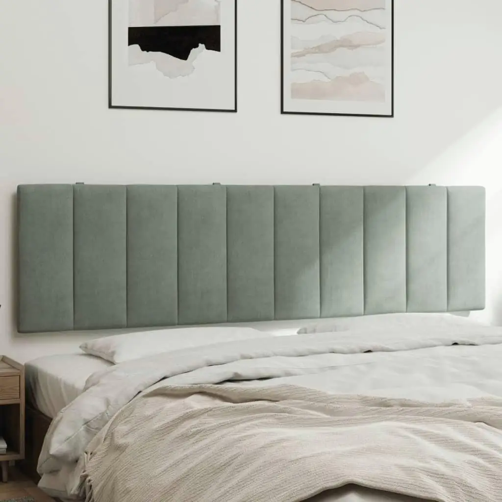 

Light Gray Velvet Headboard Cushion Removable Covers 72 Inch Wide Soft Comfortable Home Decor