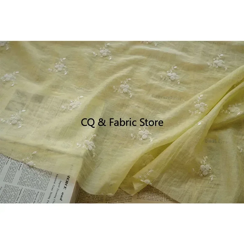 Morbido colore caramella solido ricamo tridimensionale fiore tulle tessuto primavera ed estate accessori di abbigliamento abito cheongsam