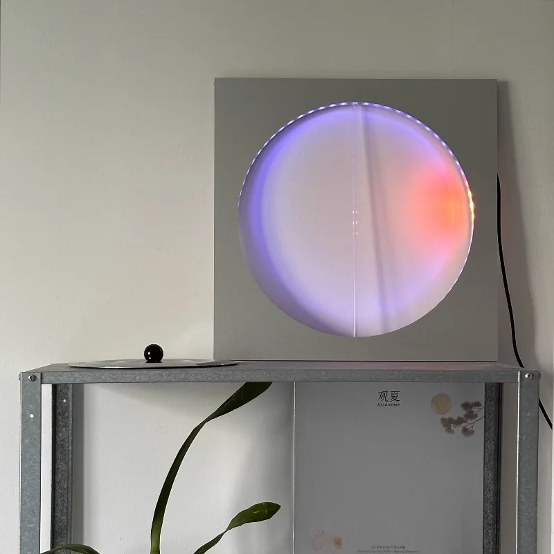 Postmodern Square Aluminium Sunset Wall Lights Home Art Atmospheric Lighting Fixtures Ambient LED Sconces Coffee Shop Restaurant