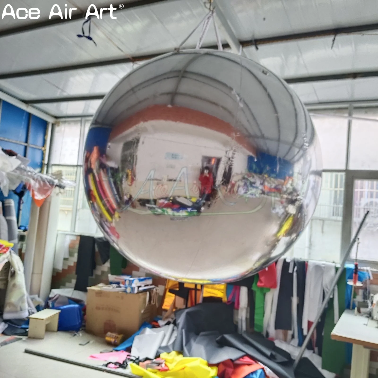 Decorazioni gonfiabili per feste sospese per eventi, club e esposizioni promozionali, palline a specchio gonfiabili giganti