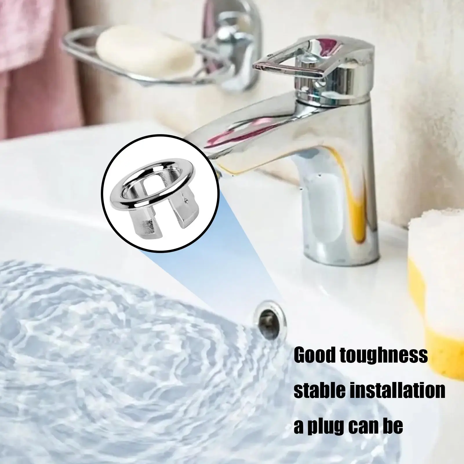1Pcs Sink Overflow Ring Cover Replacement Bathroom Basin Trim Bath Round Plastic Sink Overflow Hole Covers Kitchen Accessories
