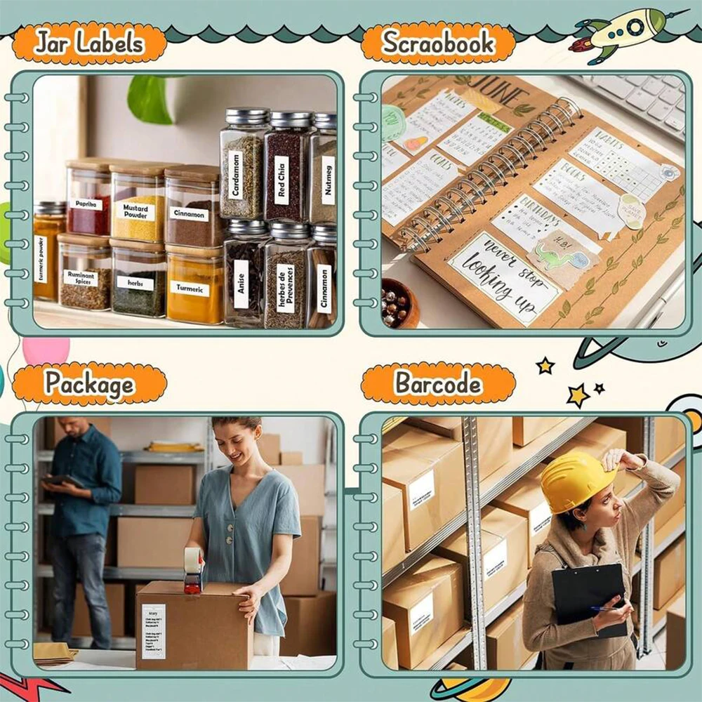 5/10/20 Rolls Mini Self-Adhesive Printer Sticker Paper for Photo Checklist Notes Refill Pocket Photo Printing Label 57*25MM