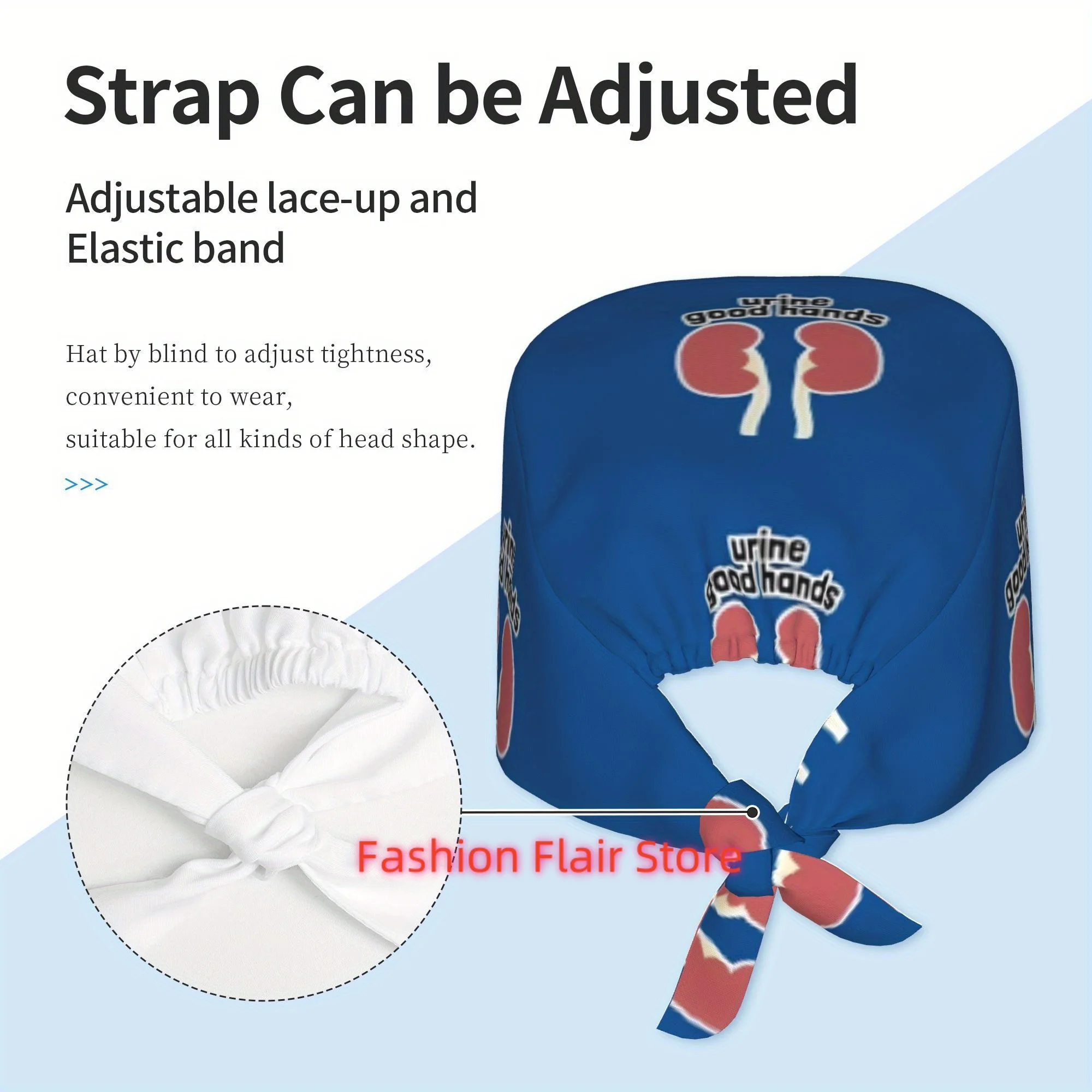 Hygiene-Specific Work Cap with Urine Good Hands Design - Lightweight Non-Covering Cap for Light Labor, Morning Prep &