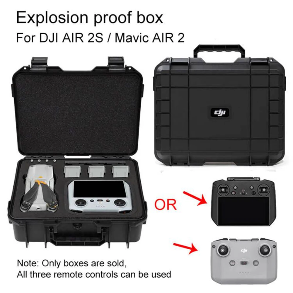 Explosion-Proof Box With Strap for DJI Mavic air2/air 2S Suitcase Travel Storage Bag for DJI RC-N1 RC Control Drone Accessories