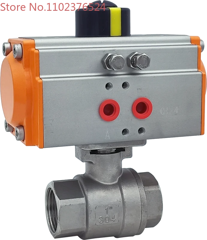 304 stainless steel pneumatic two-piece ball valve Q611F-16P two-piece internal thread automatic control valve 1 inch DN25