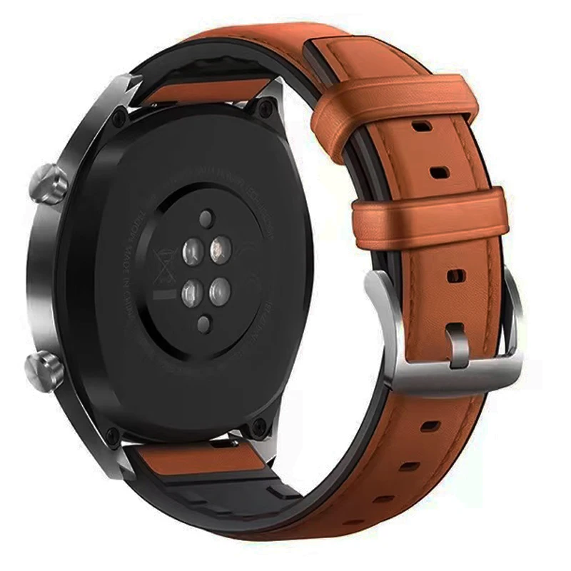 Ремешок силиконовый для Huawei GT2 GT3 Pro 46 мм, кожаный сменный Браслет для часов Honor Magic 1 2 Watch 3 Pro, 22 мм