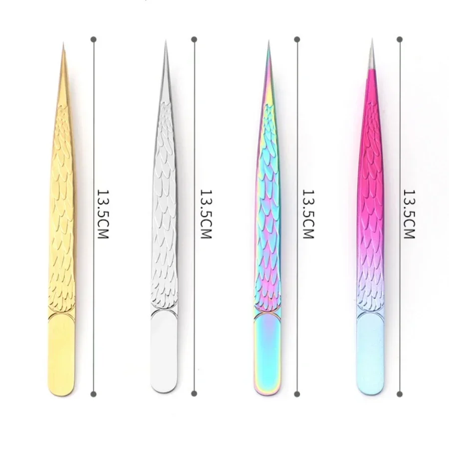 ピンセット ラッシュピンセット 尖ったにきび除去チップピンセット 1pc ストレート尖った分離ピンセットまつげエクステンション