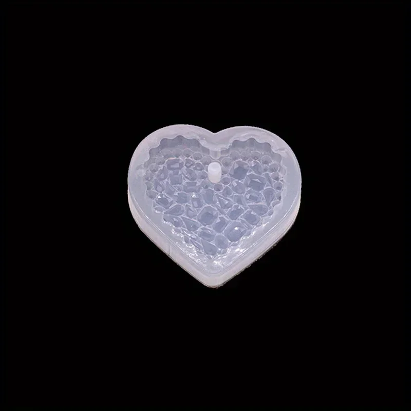 Heart-Shaped Crystal Epoxy Resin Mold - Silicone Pendant Casting for DIY Jewelry and Decorative Hanging Signs - view 6