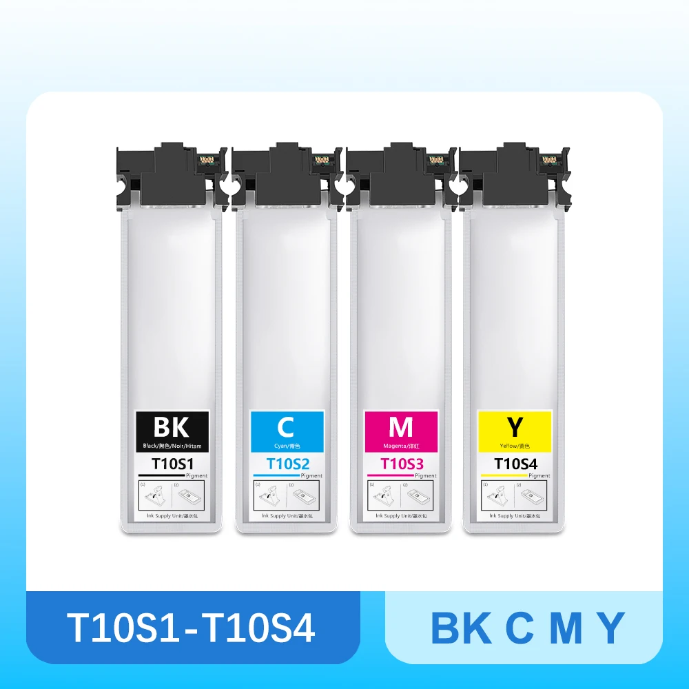 For Epson T10S T10S1 T10S2 T10S3 T10S4 Ink Pack For WorkForce Pro WF-C5390 WF-C5890 Printer Full With Pigment Ink 60ML