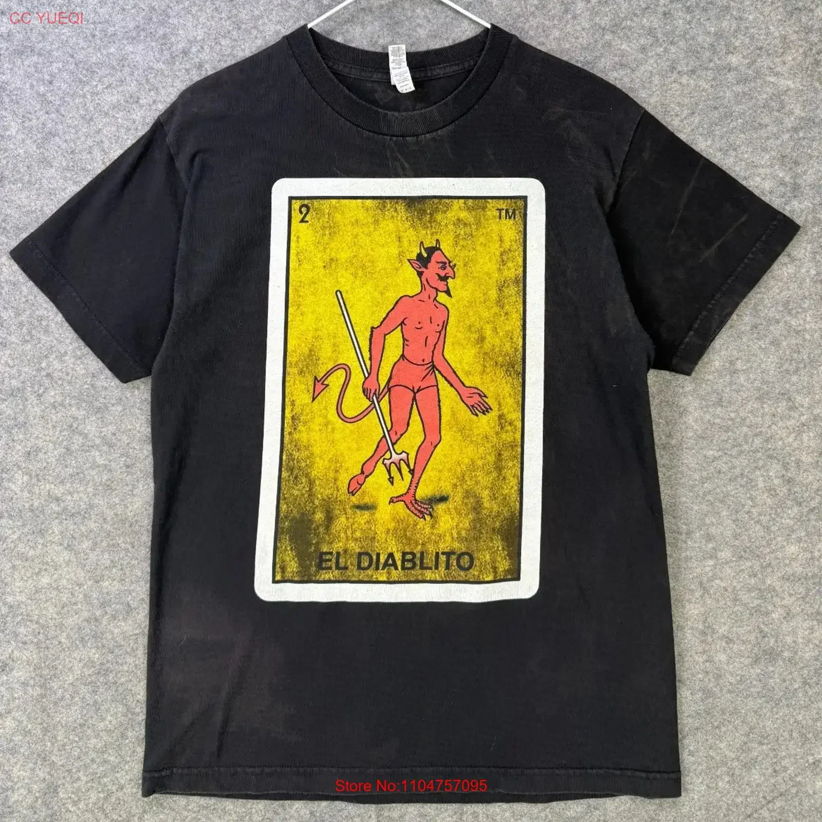 El Diablito Devil Mexico T Shirt Men's Medium Black Alstyle Mexican Loteria vintage Washed Unisex Versatile graphic