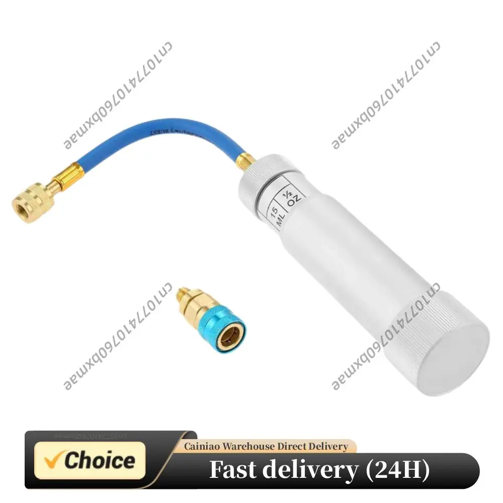 

Oil Sae A/C Dye Injector Air Condition Coolant Filling Tube 2Oz 1/4 Inch Aluminum Alloy R134A Liquid Fuel Injector For Vehicle