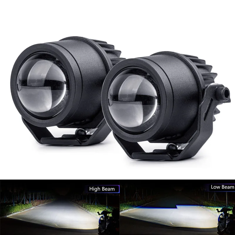 1/2pcs Motorcycle Fog Lights Led spotlight Electric Vehicle Auxiliary Road Driving Moto Low Beam Auxiliary Light Assemblie