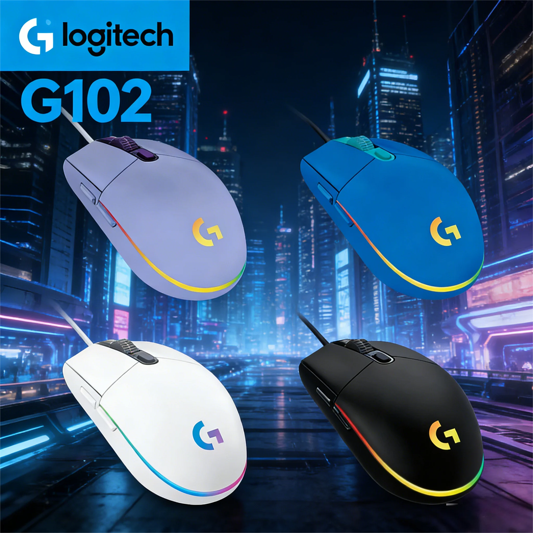 

Logitech G102 Gen 2 | Проводная мышь, игровой светильник RGB и макрос