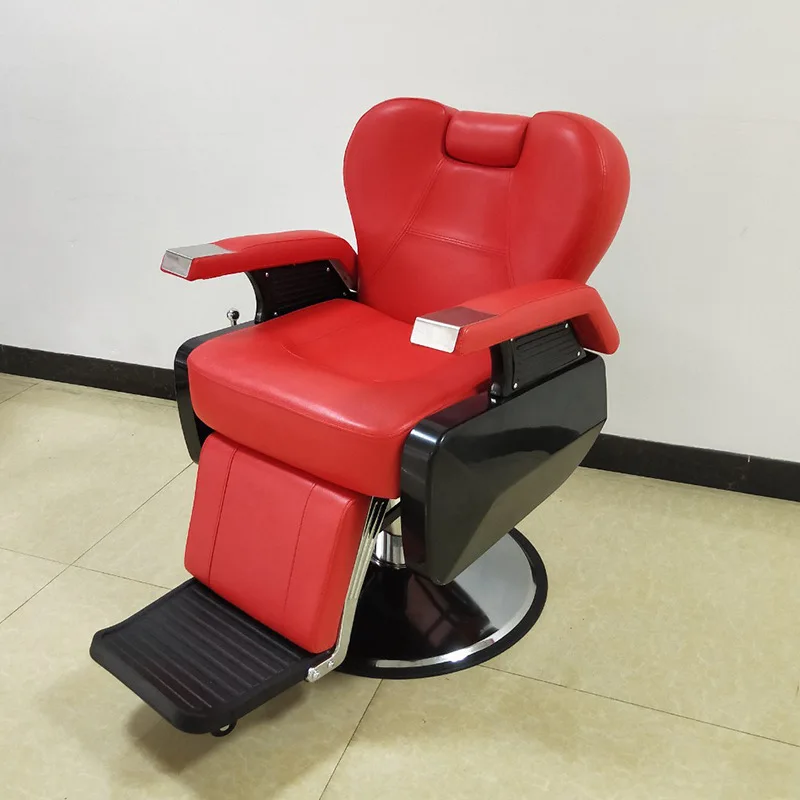 Floor disc liftable leather, modern minimalist barbershop chair