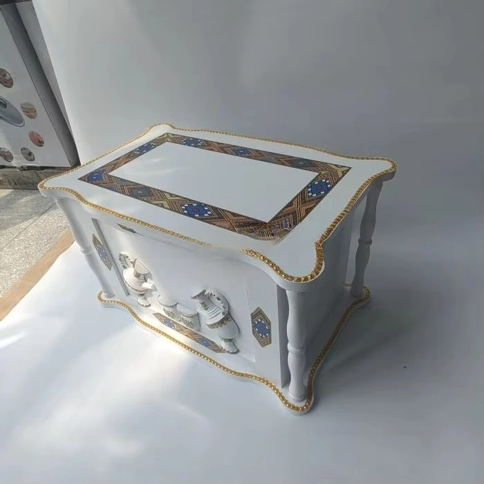 Wooden with and embossed gold