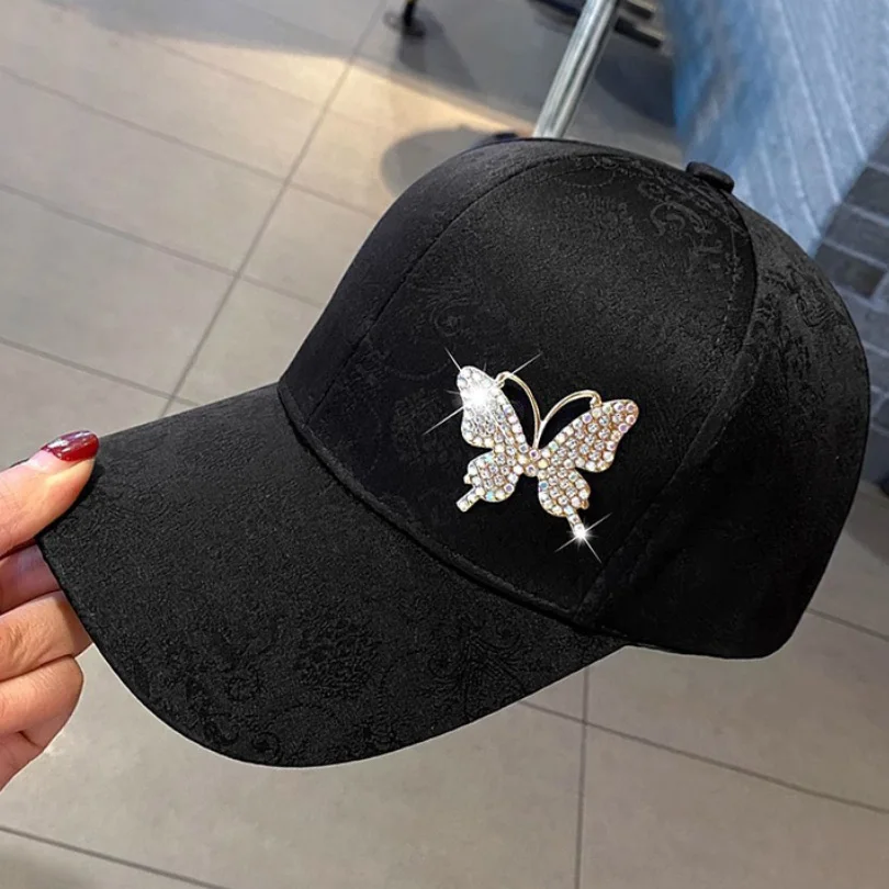 Rhinestone Butterfly Baseball Cap Women display picture 3