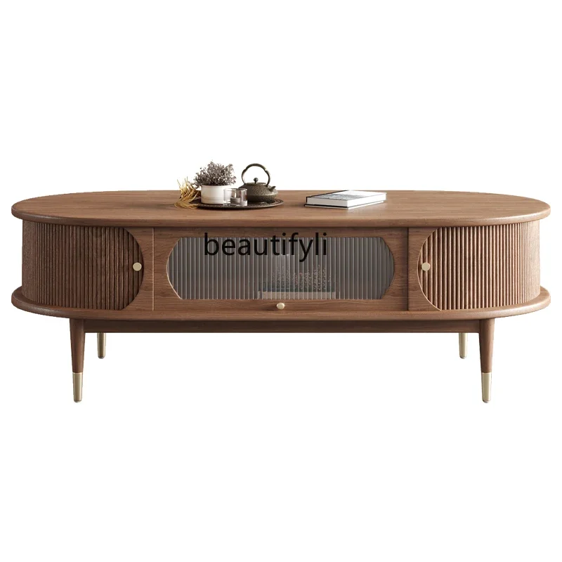 

Северо-американский черный ореховый кофейный столик с роликовым затвором 1,2 м из массива дерева чанхун стекло для гостиной низкий стол в скандинавском стиле простой