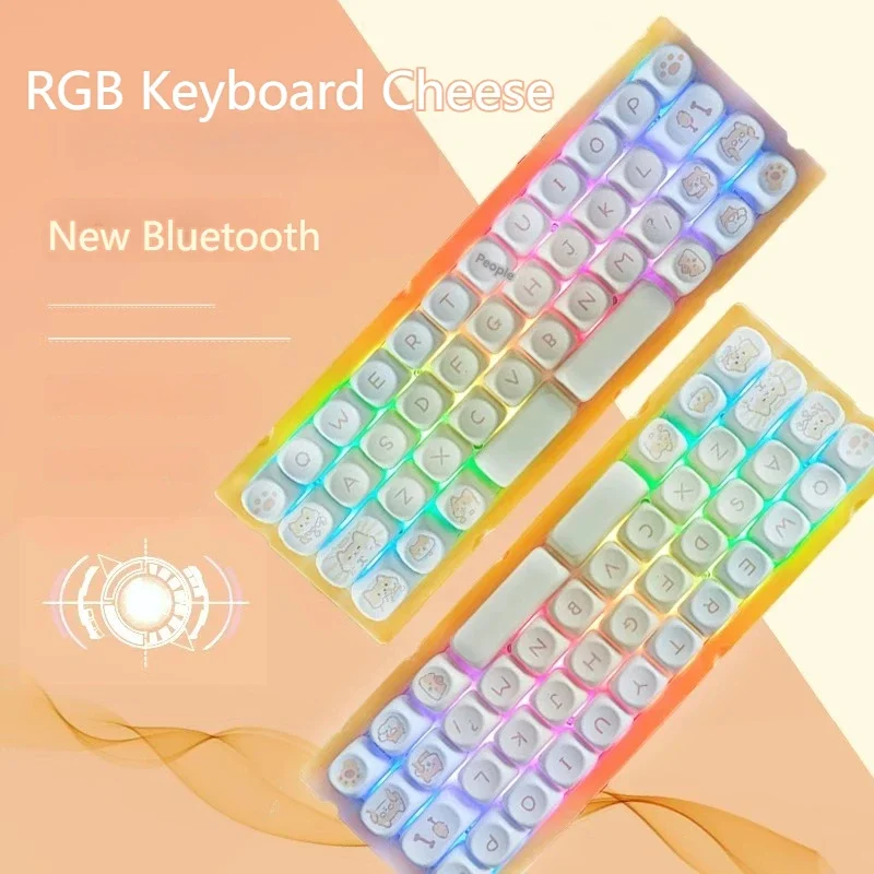 Cheese Theme Mechical Keyboard 42-key Wired Key-changing RGB Backlight Mini Independent Office Customized Mechanical Keyboard