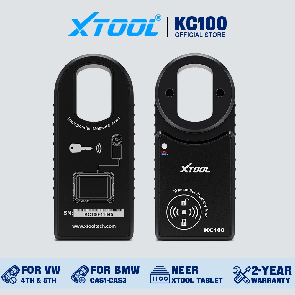 XTOOL KC100 Key Programmer For VW 4&5th For B-MW CAS1-CAS3 For MBQ Key Match Remote Programming Tool Work With X100PAD3 IK618