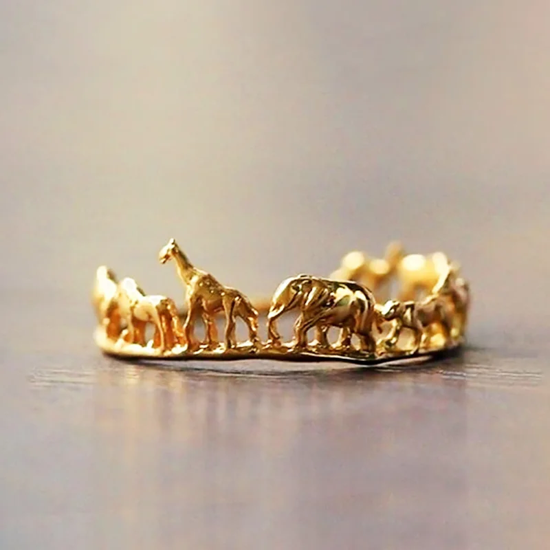 Golden Elephant Group Gentle Healing Wind Versatile Women's Ring Beautiful and Exquisite Women's Jewelry Gift