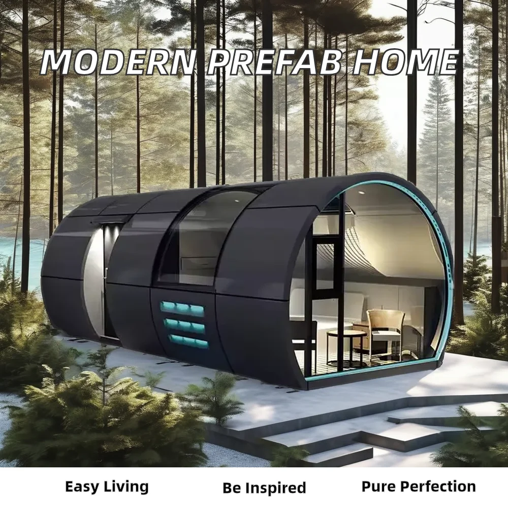 حاوية عصرية على الطراز البوتيكي، فيلا ذات هيكل فولاذي مسبقًا مصممة حديثًا