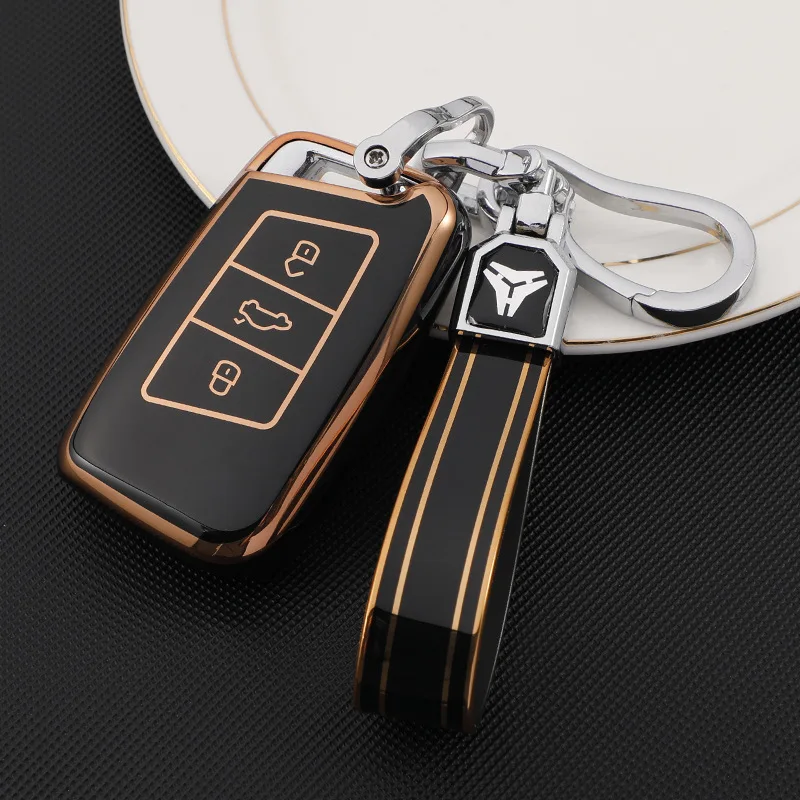 

New TPU Car Key Case Cover Bag For VW Volkseagen Passat B8 Magotan For Skoda Superb A7 Kodiaq Seat Shell Fob