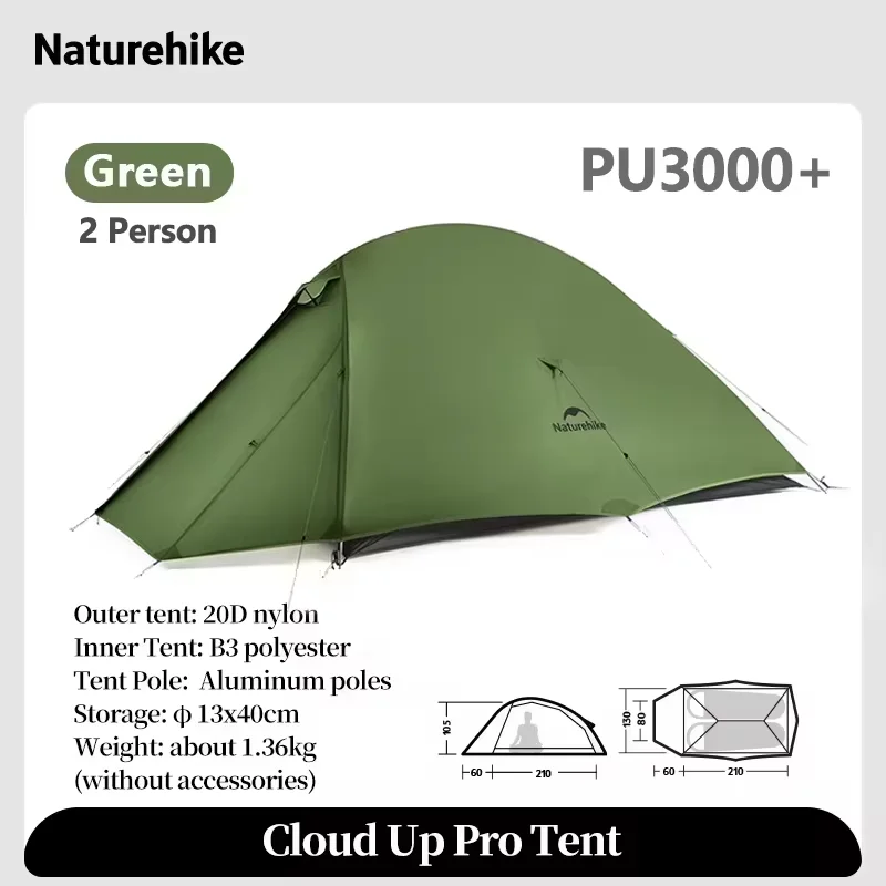 Naturehike Cloud Up 2 Pro 超軽量テント 2人用 防水 アウトドア