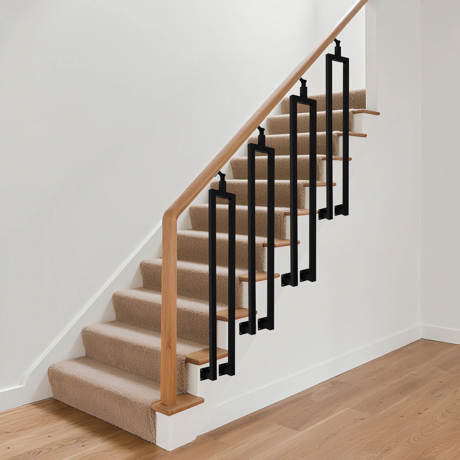4/6 шт. U-образные лестничные балясины с регулируемым верхним кронштейном для внутренней лестницы, промышленные железные балясины с боковым креплением