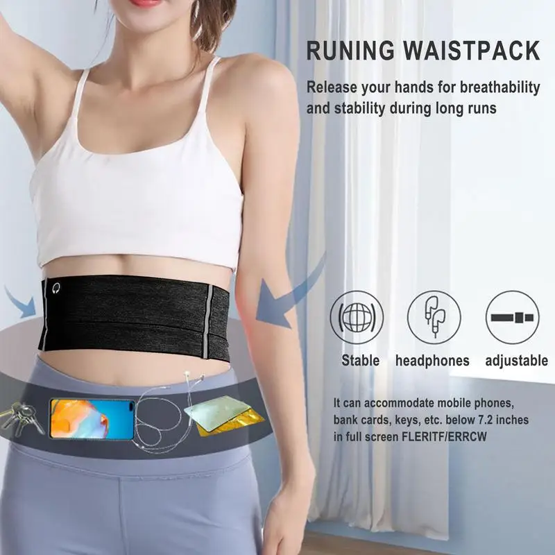 Running Belt For Men Women Money Belt And Running Fanny Pack With Reflective Strips Travelling Money Phone Holder Waist Pouch