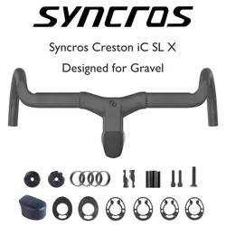 Syncros Creston IC Sl x Full Internal Cable Routing Road Bicycle Handlebar T1000 Carbon Integrated Gravel Cockpit Di2