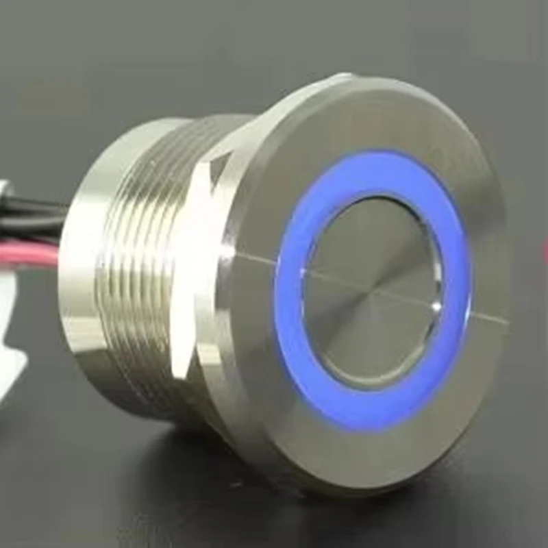 22MM IP68 Waterproof RGB 3 Color Piezo Push Button Switch 316L Stainless Steel/Black Aluminum PS223P10YSS1RGB24T