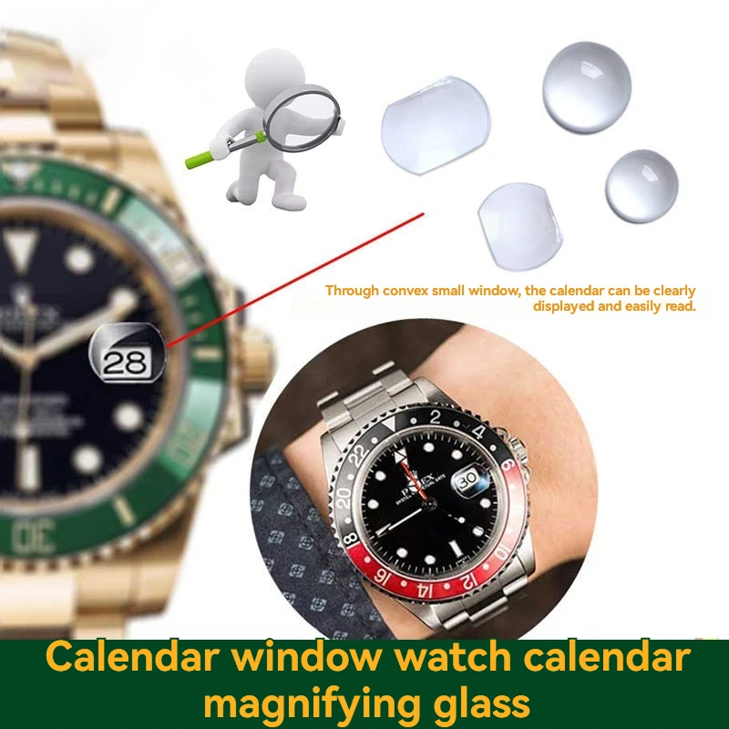 4.5x3.5mm7.0x5.5mm Watch Date Window Crystal Magnifier Tool Sapphire mineral Bubble Magnifier Lens High Transparency Watch Glass