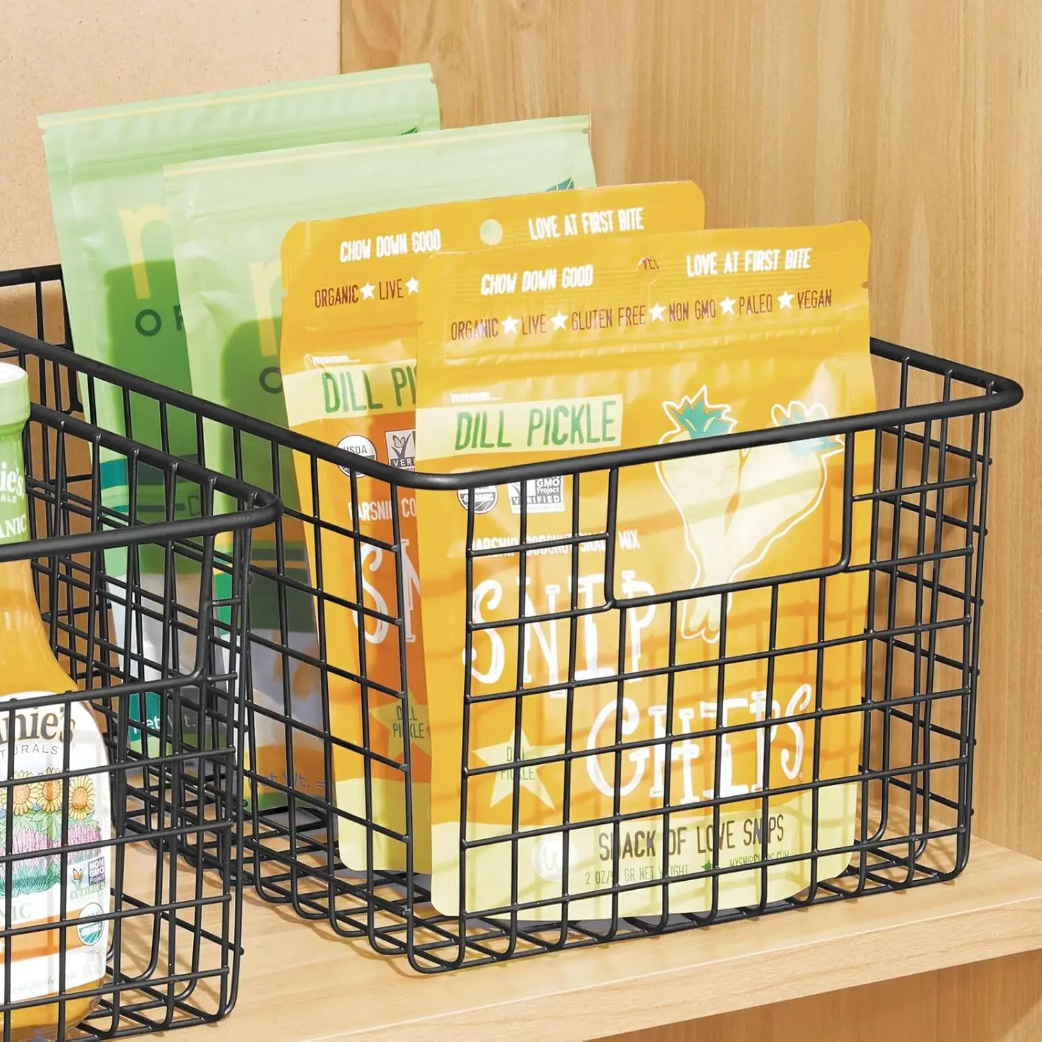 

Mdesign Metal Wire Food Storage Basket Organizer With Handles For Organizing Kitchen Cabinets, Pantry Shelf, Bathroom, Laundry