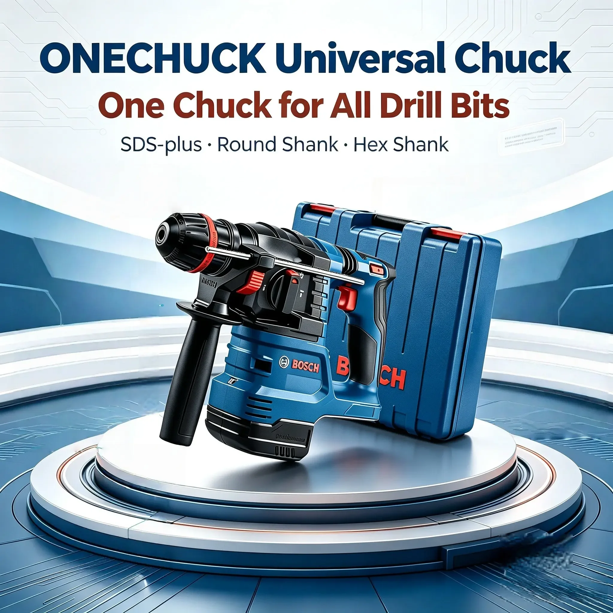 BOSCH GBH 18V-22X 18V Brushless Cordless Rotary Hammer, SDS PLUS Professional Electric Hammer Power Tool