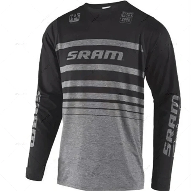 Sram-Camiseta de manga larga de ciclismo para motocicleta, Jersey de ciclismo todoterreno, DH, descenso, carrera de resistencia, MTB, poliéster