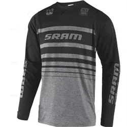 New Sram Motorcycle Off-Road Long Sleeve Cycling Jersey DH Downhill Endurance Race MTB Polyester Breathable Quick-Drying T-Shirt