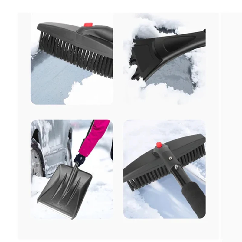 Portable 3-in-1 Snow Shovel Set Made Of Stainless Steel Telescopic Rotating Set For Garden  Camping Car Trucks And Other Outdoor