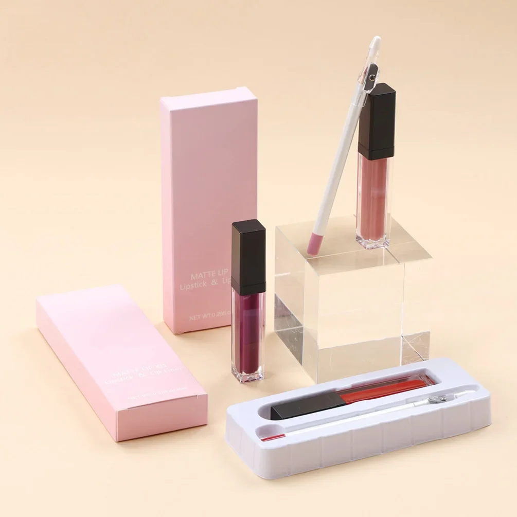 

Private Label Lipstick And Lip Liner Combo Set Gift Box With Pencil Sharpener 16 Colors Bulk Custom Makeup Lip Gloss Wholesale