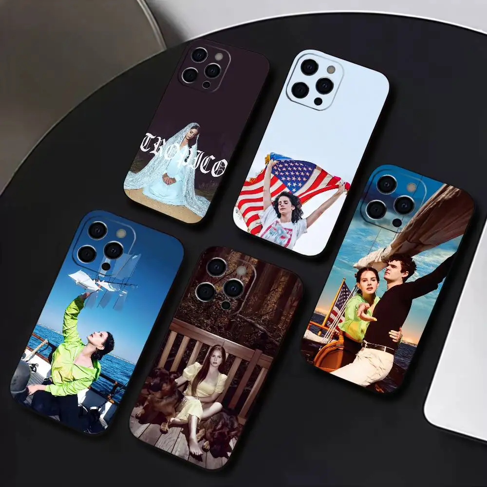 

L-Lana D-Del Rey Singer Phone Case For IPhone 17,16,15,14,13,12,11,Plus,Pro,Max,Plus,XS,soft case Black silicone