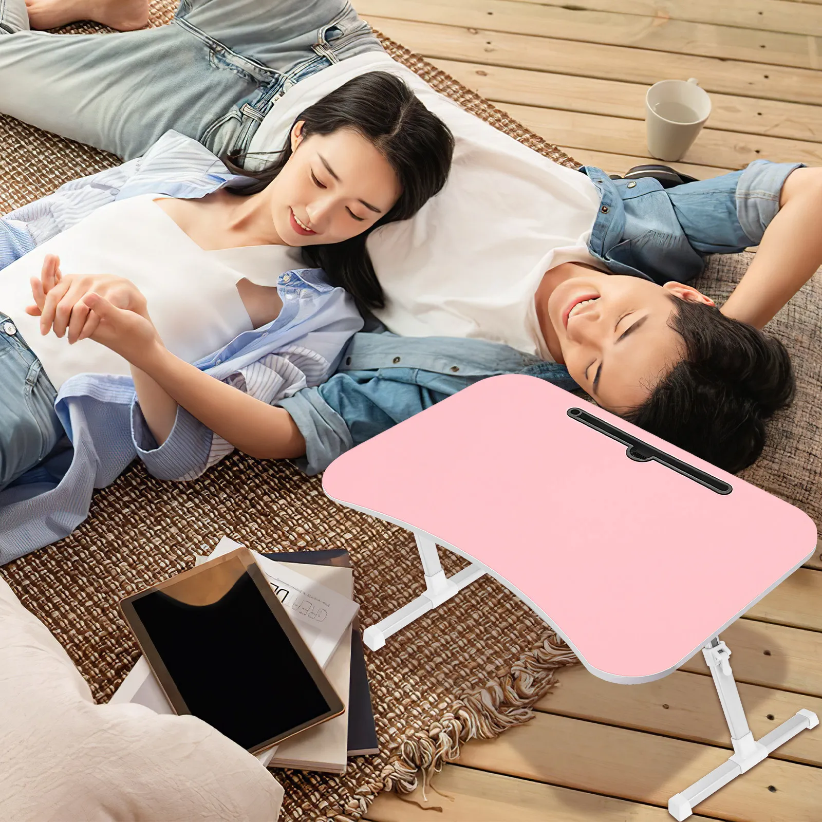 1-セット調節可能な折りたたみテーブル脚交換用プラスチックデスク脚ベッドテーブル脚ラップトップコンピュータデスク交換用脚