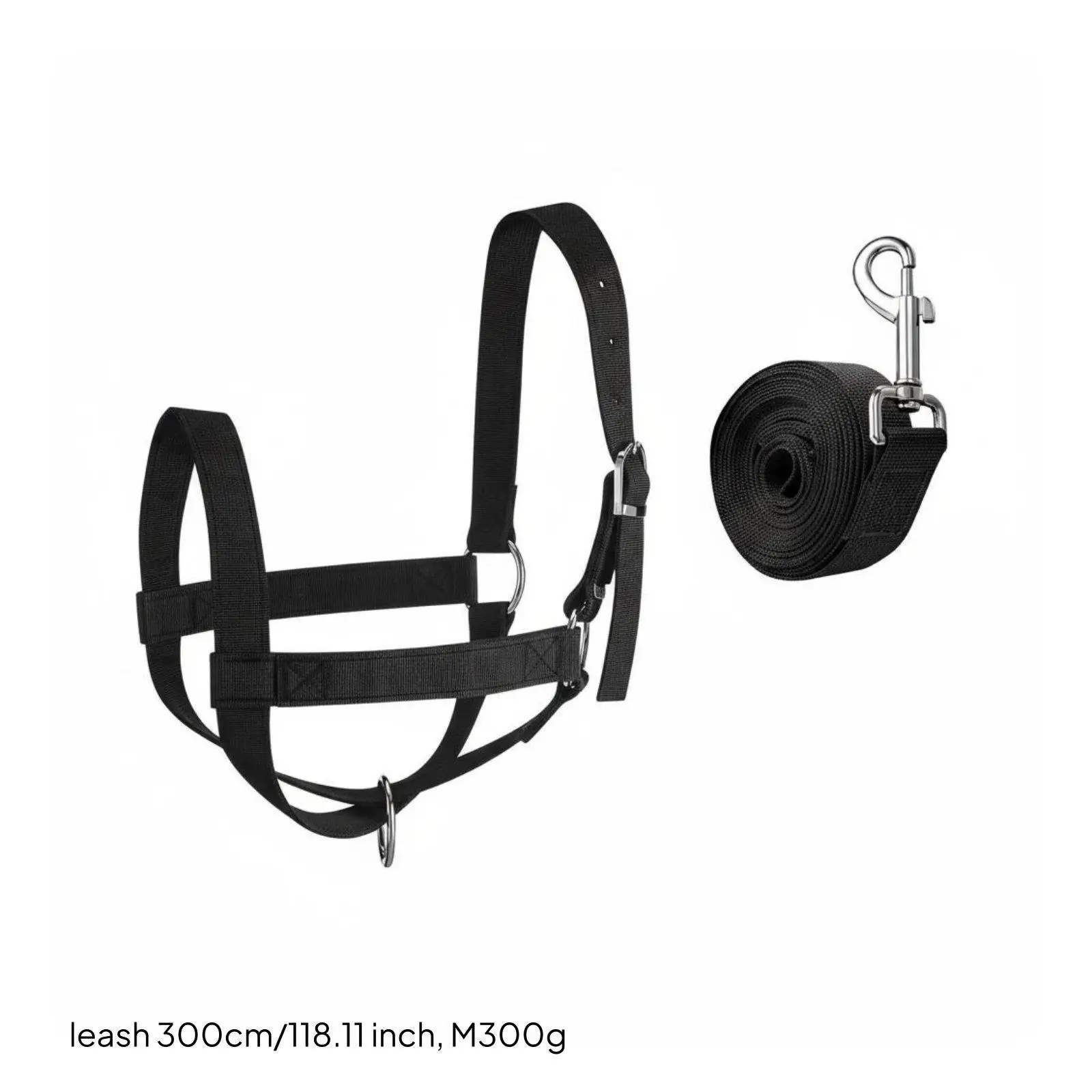Cattle Lead Rope Fully Adjustable Cow Halter Soft Animal Headgear Strong Livestock Collar with Leash for Farm Handling